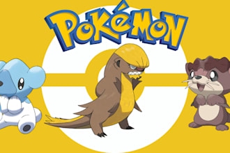 create custom pokémon,fakemon logo, pokemon branding card style artwork
