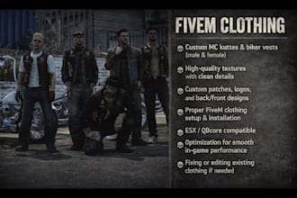 make fivem kuttes custom fivem clothing kuttes mc, mc vest biker clothing kuttes