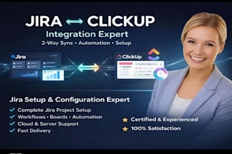 design and implement advanced jira clickup integration and automation