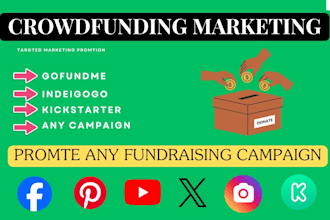 promote gofundme, kickstarter, indiegogo or any crowdfunding