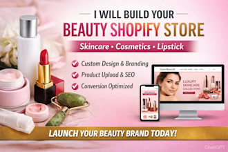 build beauty shopify store skincare website cosmetic lipstick skincare store