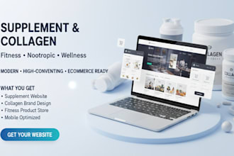 design supplement collagen fitness or nootropic product website