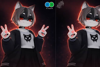 create custom anime vrchat avatar with toggles and quest support for vtubers