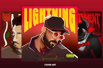 a custom cartoon hip hop or rap album cover for your music