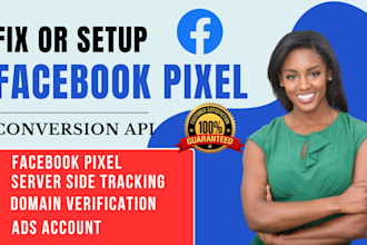 fix and create fb meta pixel ads setup or fix facebook conversion tracking API