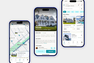create real estate website, property listing and property selling website app