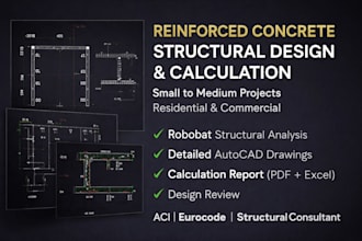 provide structural design and concrete calculations