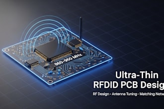 develop ultra thin rfid pcb with rf design, antenna tuning and matching network
