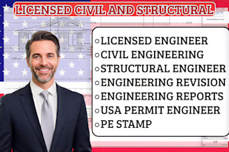 review stamp as a US licensed civil and structural engineer in florida and texas