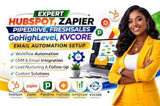 setup hubspot zapier pipedrive freshsales gohighlevel kvcore email automation