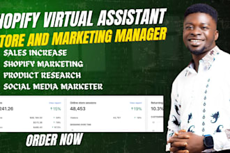 be your shopify virtual assitant, shopify store manager to boost shopify sales