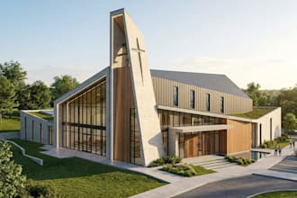 do 3d synagogue, 3d shul, church, mosque religious place design
