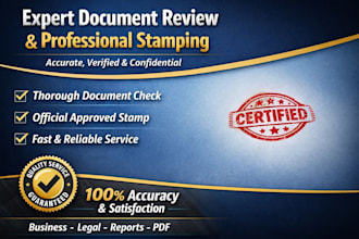 professionally review, verify and format your documents with accuracy for client