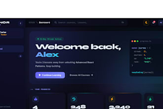 build a professional e learning dashboard and spa using HTML CSS js
