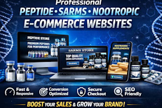 design peptide or supplement ecommerce website with compliant layout and sarms