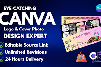 design professional canva logo and cover photo