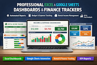 design custom google excel rental spreadsheet dashboard finance budget tracker