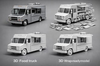 3d truck model for 3d printing, 3d car part, wrap model,3d car modeling