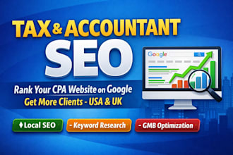 do SEO for tax accountant CPA and bookkeeping websites USA UK