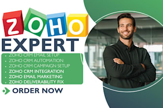 set up zoho CRM ai automation integration zoho CRM email zoho campaign setup
