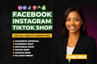 set up tiktok shop, facebook shop, instagram shop or shopify dropshipping store