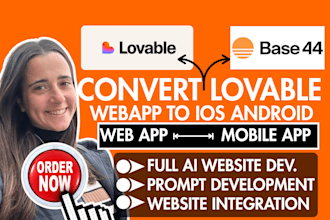 convert base44 lovable web app to ios or mobile app lovable ai website wordpress