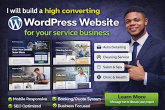 auto detailing website, cleaning website, salon website, clinic and spa website