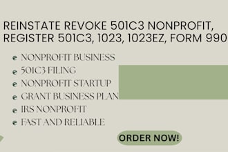 reinstate revoke 501c3 nonprofit, register 501c3, 1023, 1023ez, ein, form 990