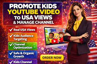 kids youtube video promotion, cartoon video promotion boost organic USA views
