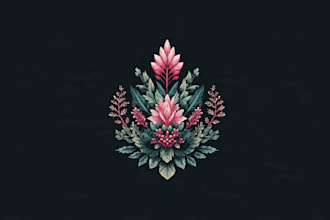 design a unique botanical boho logo