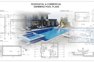 design residential and commercial swimming pool plans with engineering drawings