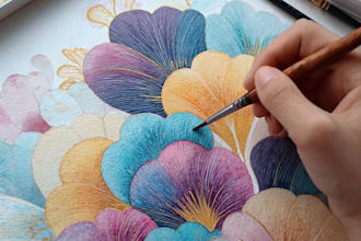 hand paint a watercolor illustration