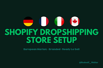 launch branded shopify dropshipping store website for germany italy france spain