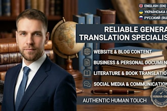 provide natural english to ukrainian and russian translation