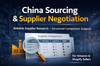 help you source and negotiate with chinese supliers