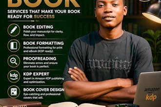 do book editing, book formatting, KDP publishing, and professional proofreading