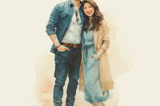 custom watercolor family portrait