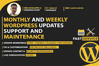 do website maintenance and support weekly and monthly