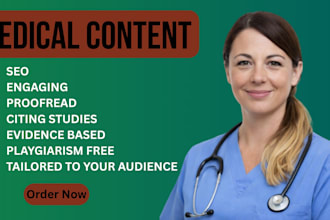 write SEO medical and healthcare articles with peer reviewed citations