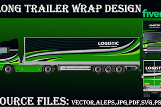 design branding long trailer, box trailer wrap, semi truck, vehicle wrap design