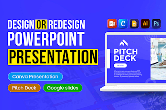 design professional powerpoint PPT, canva and google slides presentation