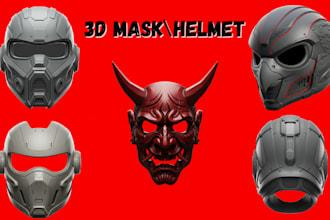 sculpt 3d mask, 3d helmet cosplay armor wearable 3d mask cosplay helmet stl file