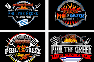 design beautiful charcoal grill logo