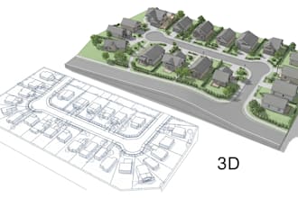 create subdivision site plan in 2d and 3d