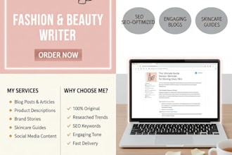 write engaging fashion skincare and beauty articles with SEO