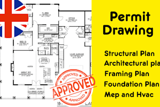 do licensed architect civil and structural engineer drawing for UK permit