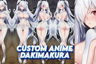 draw custom anime dakimakura body pillow husbando manga character art waifu pfp