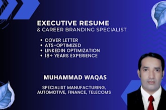 write an executive resume, cover letter, and optimize linkedin profile