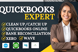 do quickbooks online bookkeeping, cleanup, reconciliation and error fixing