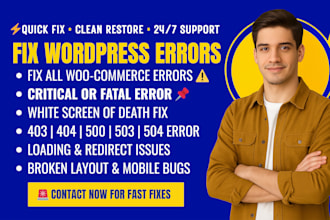 quickly fix wordpress critical errors, bugs, white screen and fatal issues